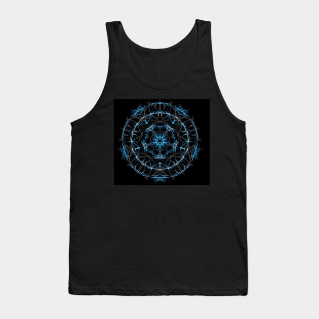 Blue and silver geometric design Tank Top by Nerdiant